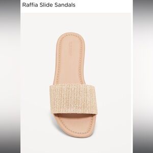 NWT Raffia Slide Sandals size 8 in Cream